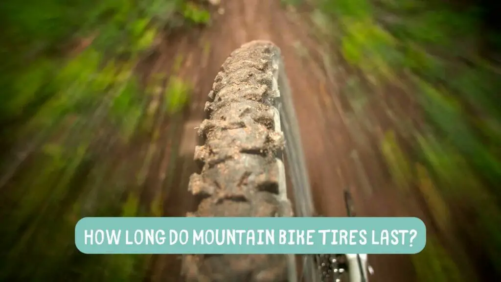 Photo of a warn mountain bike tire rolling. How Long Do Mountain Bike Tires Last?