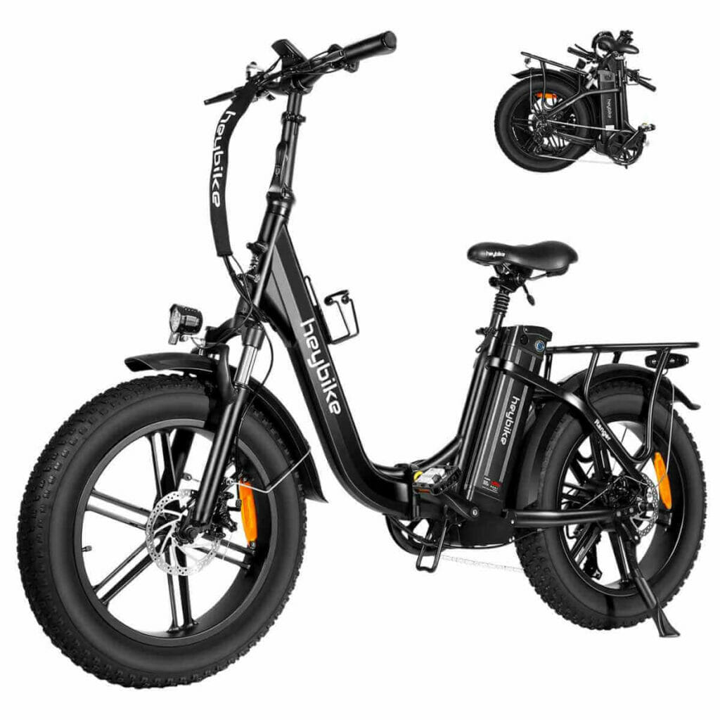 Photo of a black Heybike Ranger Electric Bike for Short Riders.