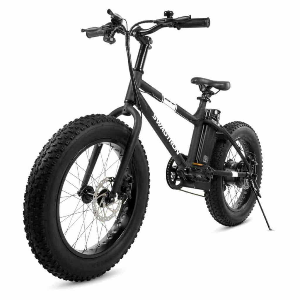 Photo of a black Swagtron EB-6 Bandit E-Bike for Short Riders.