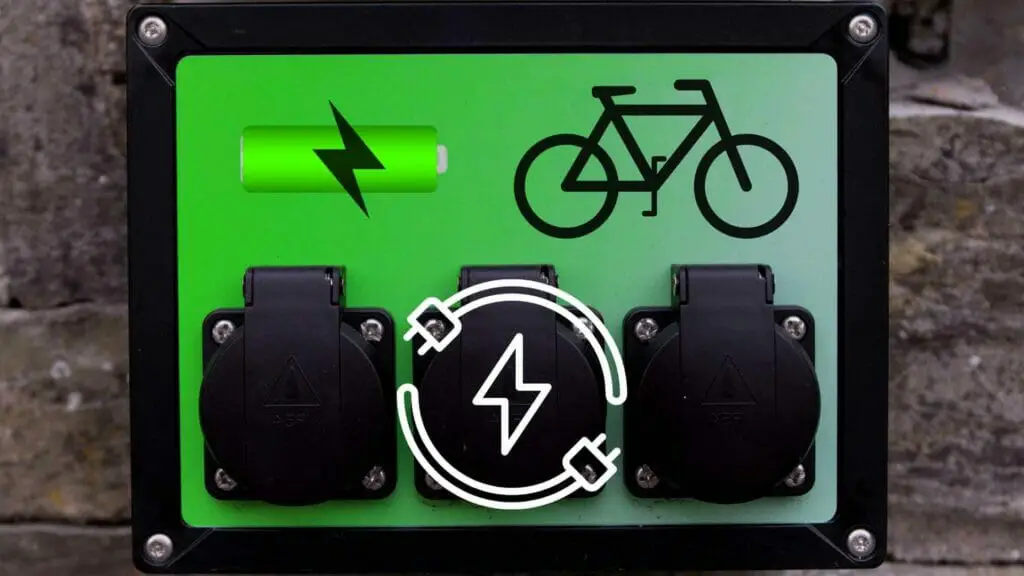 Photo of an electric bike charging station.