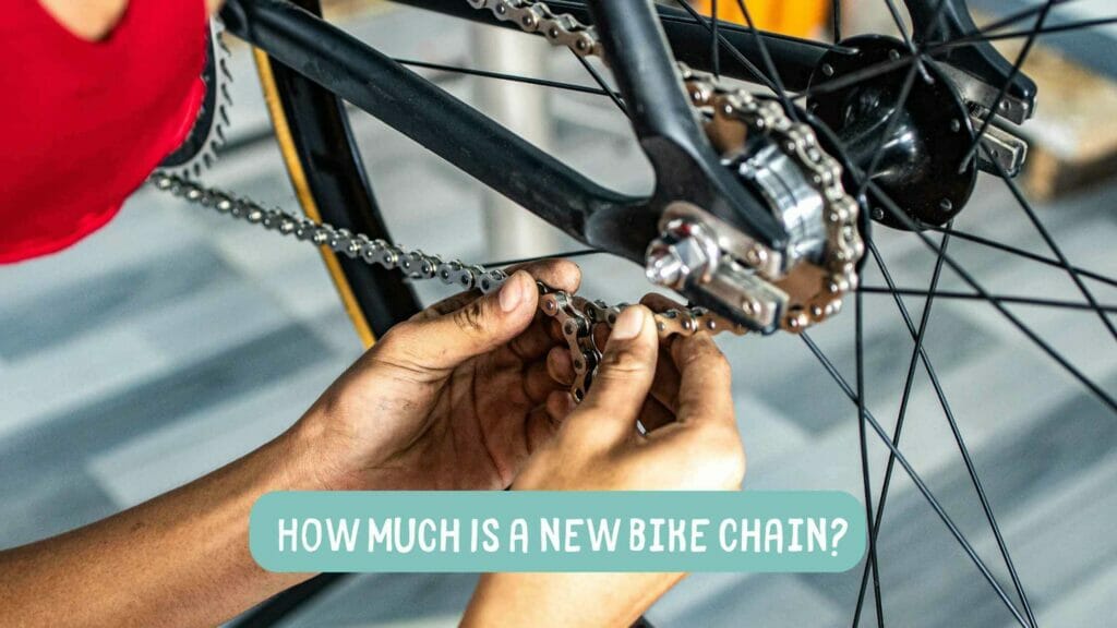 Photo of a bicycle mechanic installing a new bike chain. How Much Is a New Bike Chain?