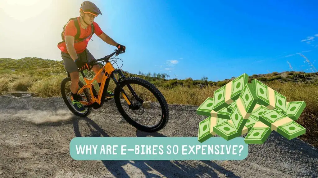 Photo of a person riding an e-bike mountain bike. Why Are E-Bikes So Expensive?