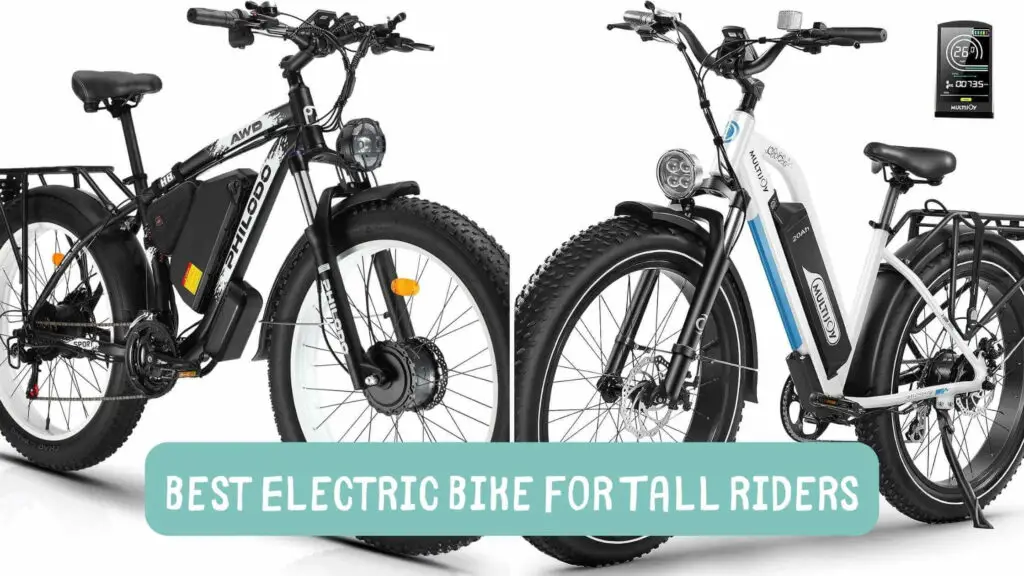 Photo of a PHILODO Electric Bike for Tall Riders on the left and a MULTIJOY Electric Bike on the right on a white background.
