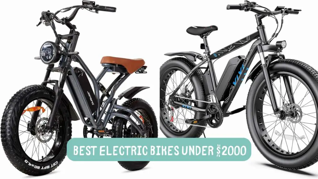 Photo of two electric bikes. A Jansno electric bike on the left and a Vivi fat tire electric mountain bike on the left. Best Electric Bikes Under $2000.