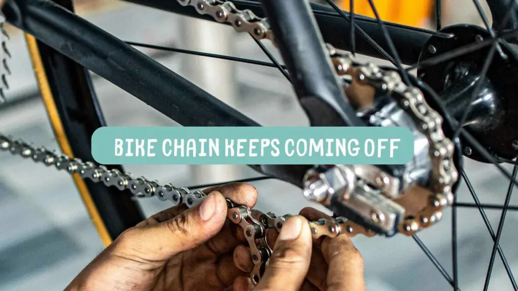 Photo of a person's hands putting a chain on again. Bike Chain Keeps Coming Off.