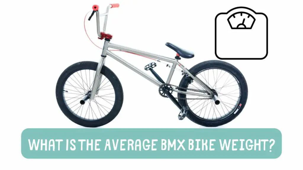 Photo of a silver BMX bike with a sacle weight drawing by its side and on a white background. What Is the Average BMX Bike Weight?