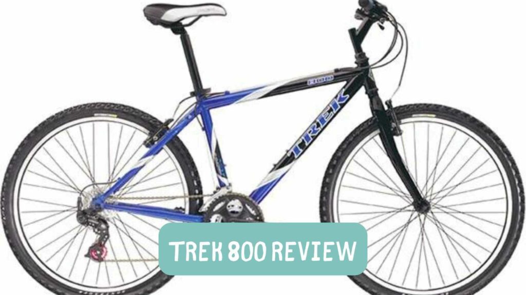 Photo of a blue and black Trek800 on a white background.